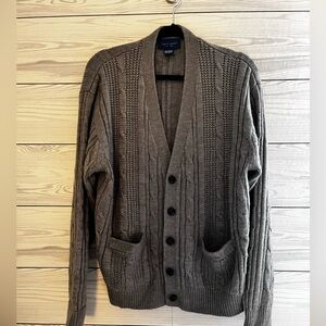 Towncraft Gray Cable Knit Cardigan L